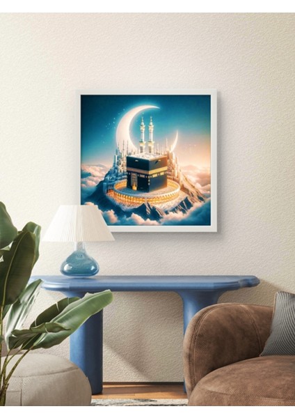 Kabe ve Hilal LED Tablo – 60X60 cm | Sıva Üstü Montajlı, Tak-Çalıştır Sistem, Arapuarlı fırsatları