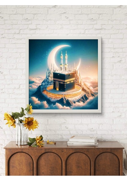 Kabe ve Hilal LED Tablo – 60X60 cm | Sıva Üstü Montajlı, Tak-Çalıştır Sistem, Arapuarlı indirimleri