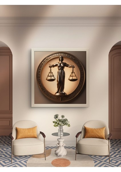 Adalet - Avukat Ofis LED Tablo – 60X60 cm | Sıva Üstü Montajlı, Tak-Çalıştır Sistem