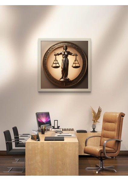 Adalet - Avukat Ofis LED Tablo – 60X60 cm | Sıva Üstü Montajlı, Tak-Çalıştır Sistem modelleri