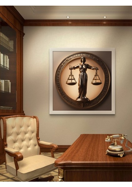 Adalet - Avukat Ofis LED Tablo – 60X60 cm | Sıva Üstü Montajlı, Tak-Çalıştır Sistem