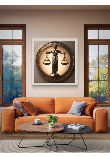 Adalet - Avukat Ofis LED Tablo – 60X60 cm | Sıva Üstü Montajlı, Tak-Çalıştır Sistem