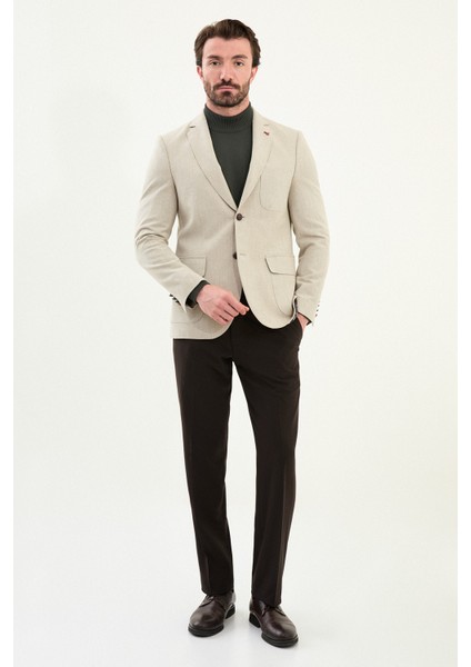 Düz Slim Fit Torba Cep Mono Yaka Yün Erkek Ceket modelleri