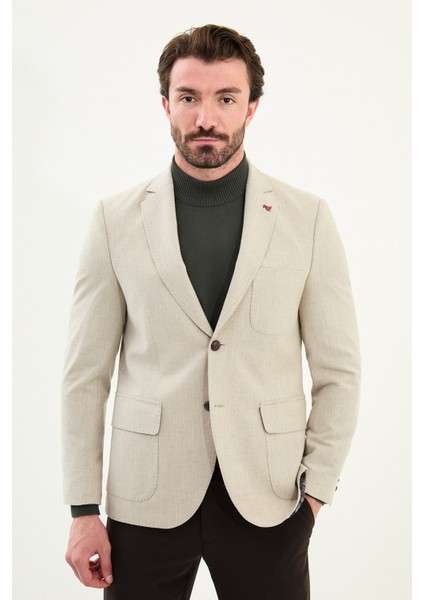Düz Slim Fit Torba Cep Mono Yaka Yün Erkek Ceket fırsatları