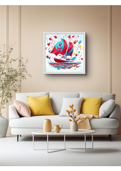 Trabzon ve Spor Yelkenli LED Tablo – 60X60 cm | Sıva Üstü Montajlı, Tak-Çalıştır Sistem, Arapuarlı fiyatları