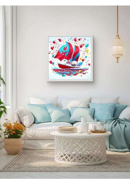 Trabzon ve Spor Yelkenli LED Tablo – 60X60 cm | Sıva Üstü Montajlı, Tak-Çalıştır Sistem, Arapuarlı fırsatları