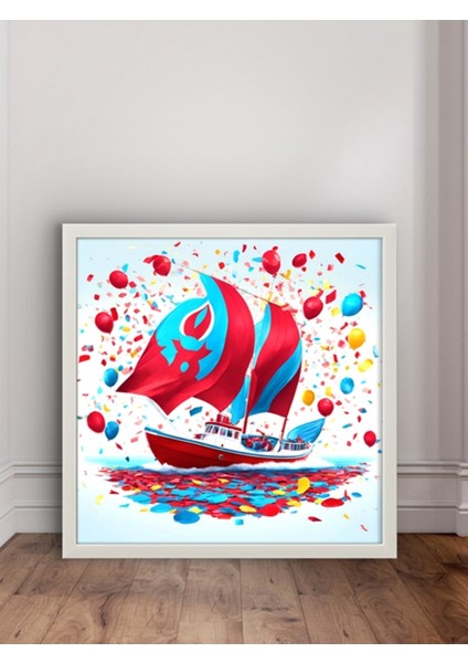 Trabzon ve Spor Yelkenli LED Tablo – 60X60 cm | Sıva Üstü Montajlı, Tak-Çalıştır Sistem, Arapuarlı indirimleri