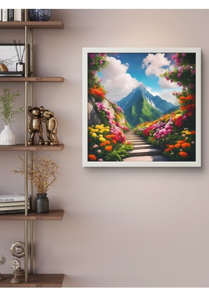 Doğa,merdivenli Yol LED Tablo – 60X60 cm | Sıva Üstü Montajlı, Tak-Çalıştır Sistem, Arapuarlı fiyatları