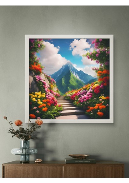 Doğa,merdivenli Yol LED Tablo – 60X60 cm | Sıva Üstü Montajlı, Tak-Çalıştır Sistem, Arapuarlı modelleri