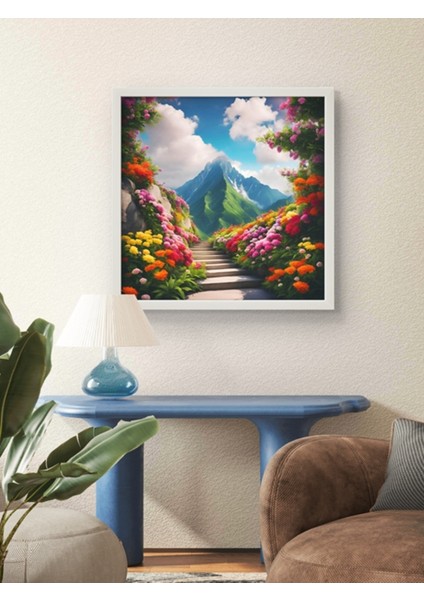 Doğa,merdivenli Yol LED Tablo – 60X60 cm | Sıva Üstü Montajlı, Tak-Çalıştır Sistem, Arapuarlı fırsatları