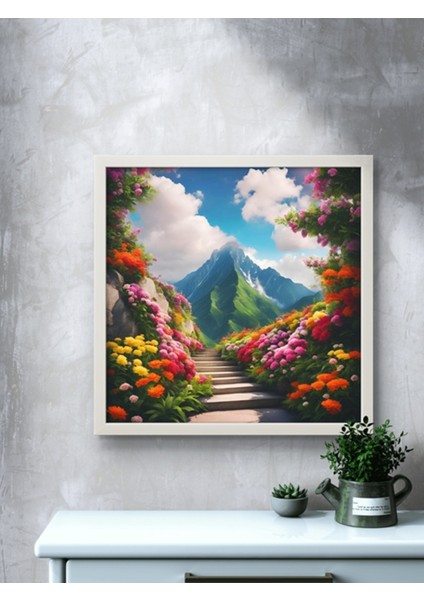 Doğa,merdivenli Yol LED Tablo – 60X60 cm | Sıva Üstü Montajlı, Tak-Çalıştır Sistem, Arapuarlı indirimleri