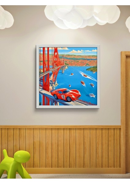 Çılgın Araba Istanbul Boğazı LED Tablo – 60X60 cm | Sıva Üstü Montajlı, Tak-Çalıştır Sistem modelleri