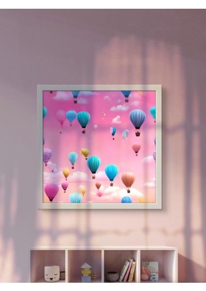 Uçan Balonlar Tablo, Rengarenk LED Tablo – 60X60 cm | Sıva Üstü Montajlı, Tak-Çalıştır Sistem fiyatları
