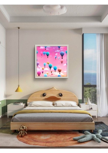 Uçan Balonlar Tablo, Rengarenk LED Tablo – 60X60 cm | Sıva Üstü Montajlı, Tak-Çalıştır Sistem indirimleri