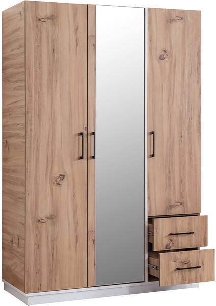 Gardırop Efes 3 Kapaklı Gardırop,dolap Ceviz Krem fiyatları