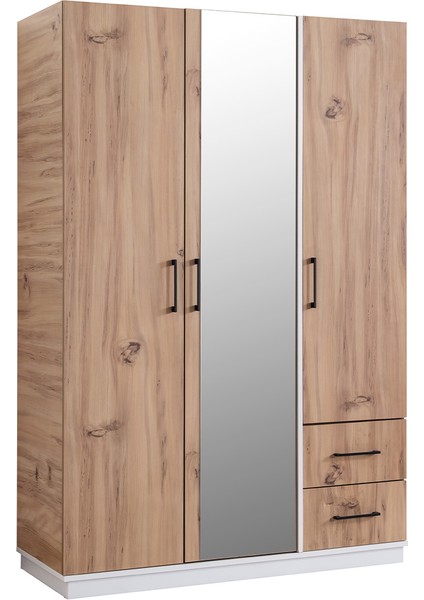 Gardırop Efes 3 Kapaklı Gardırop,dolap Ceviz Krem indirimleri