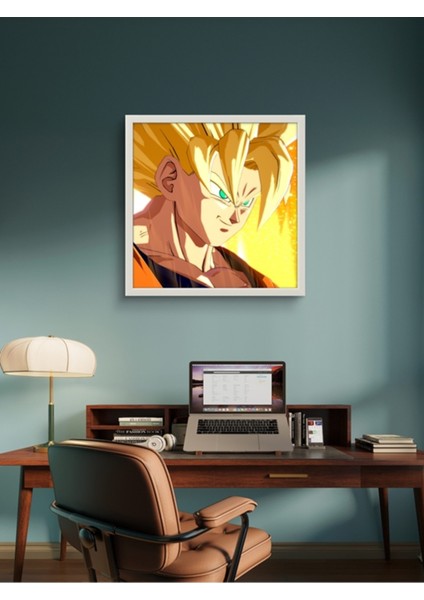 Dragon Ball Z LED Tablo – 60X60 cm | Sıva Üstü Montajlı, Tak-Çalıştır Sistem, Arapuar Anahtarlı modelleri
