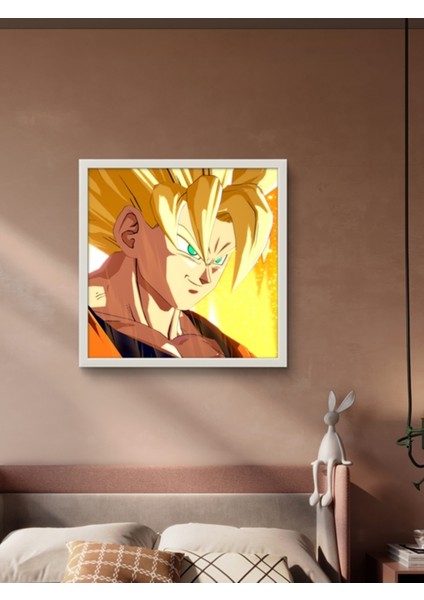 Dragon Ball Z LED Tablo – 60X60 cm | Sıva Üstü Montajlı, Tak-Çalıştır Sistem, Arapuar Anahtarlı fırsatları
