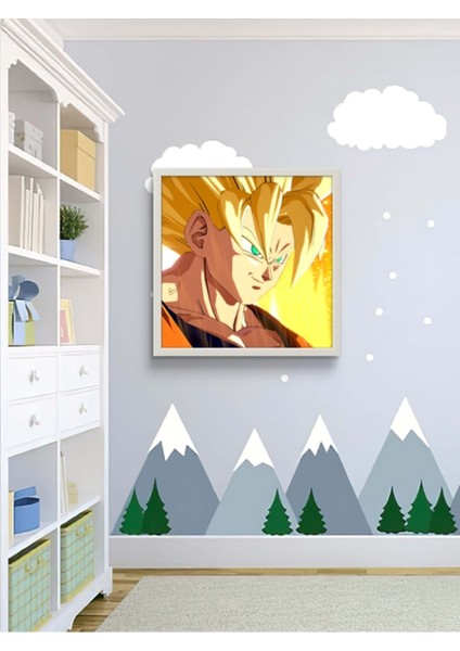 Dragon Ball Z LED Tablo – 60X60 cm | Sıva Üstü Montajlı, Tak-Çalıştır Sistem, Arapuar Anahtarlı indirimleri