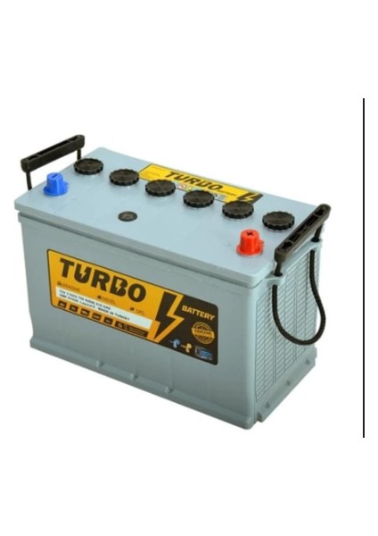 12V 105 Ah Turbo Akü Tam Bakımsız Tırkanlı H4 Kasa. Yeni Üretim.!!