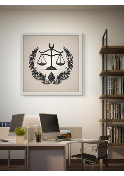 Avukat Ofis LED Tablo - Adaled Terazisi– 60X60 cm | Sıva Üstü Montajlı, Tak-Çalıştır Sistem fiyatları