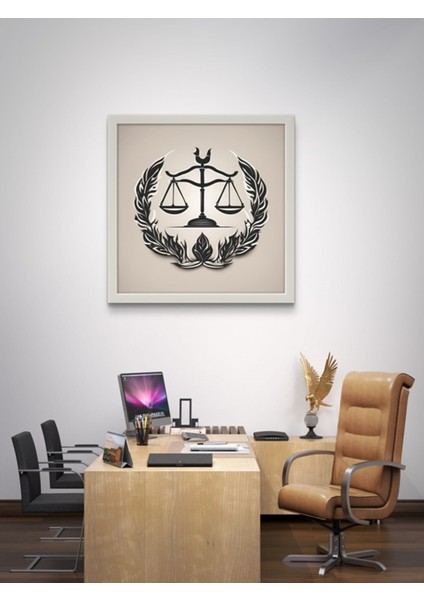 Avukat Ofis LED Tablo - Adaled Terazisi– 60X60 cm | Sıva Üstü Montajlı, Tak-Çalıştır Sistem modelleri