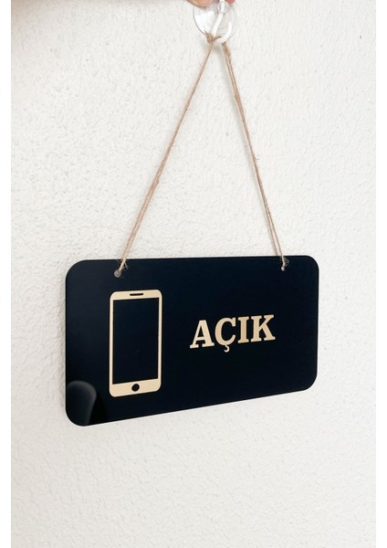 Telefoncular Için Açık Kapalı Kapı Tabelası – 22X12 cm