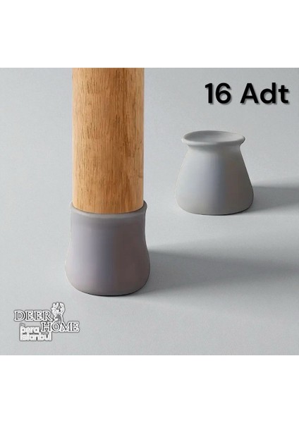 Masa Sandalye Ayak Koruyucu 16'lı Silikon Ev Eşyaları Koruma Aparatı Parke Seramik Çizmez Masa Ayağı