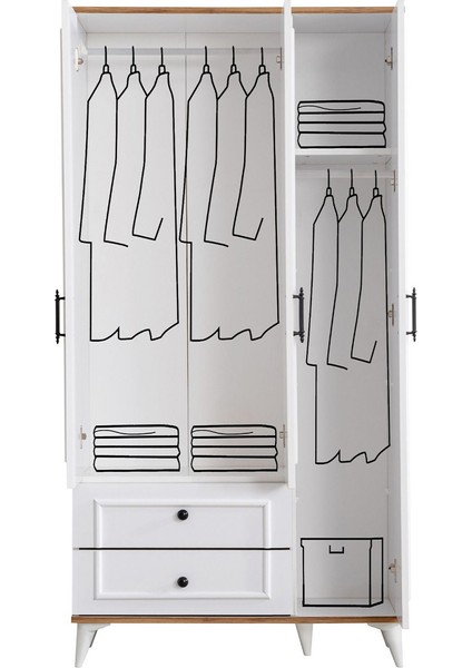 Gardırop, Linda 3 Kapaklı Dolap fırsatları