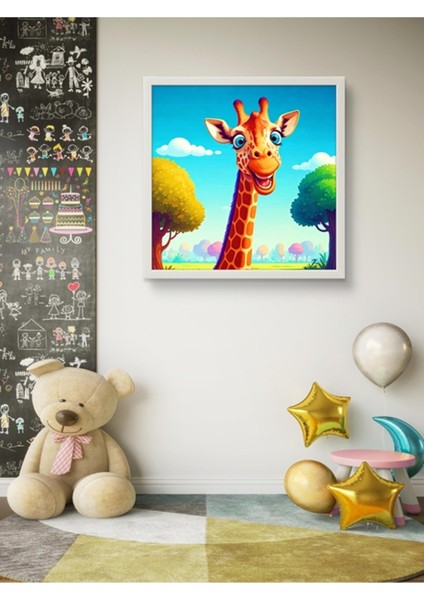 Şapşik Zürefa LED Tablo – 60X60 cm | Sıva Üstü Montajlı, Tak-Çalıştır Sistem, Arapuarlı modelleri