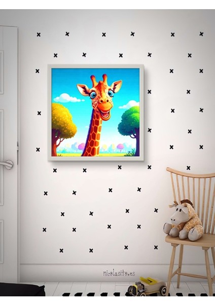 Şapşik Zürefa LED Tablo – 60X60 cm | Sıva Üstü Montajlı, Tak-Çalıştır Sistem, Arapuarlı indirimleri