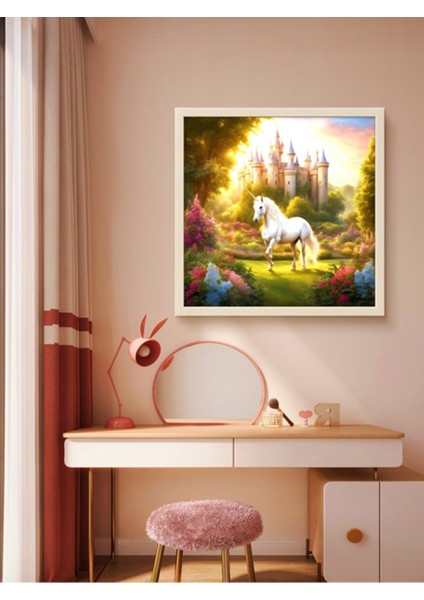 Şatodaki At LED Tablo – 60X60 cm | Sıva Üstü Montajlı, Tak-Çalıştır Sistem, Arapuarlı