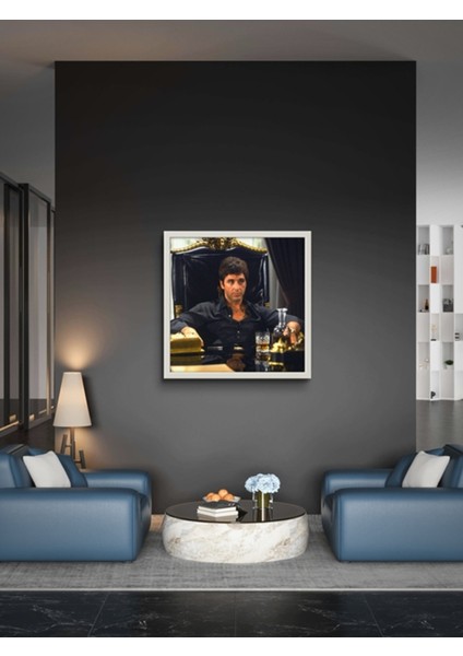 Tony Montana LED Tablo – 60X60 cm | Sıva Üstü Montajlı, Tak-Çalıştır Sistem modelleri