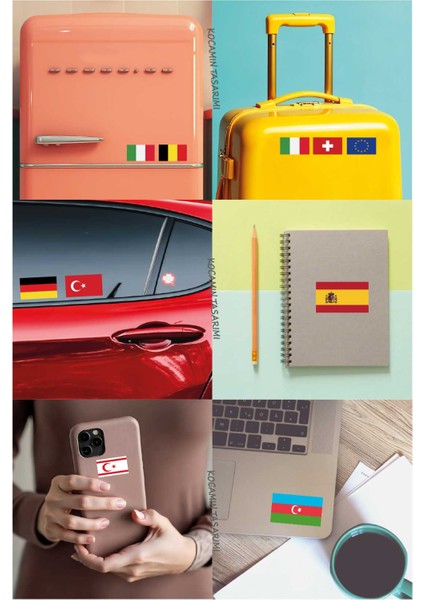 Avrupa Ülkeleri Bayrak Sticker Seti 50 Adet 5x3 cm Araç Laptop Valiz Kask Defter Kaliteli Etiket fiyatları