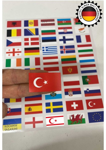 Avrupa Ülkeleri Bayrak Sticker Seti 50 Adet 5x3 cm Araç Laptop Valiz Kask Defter Kaliteli Etiket indirimleri