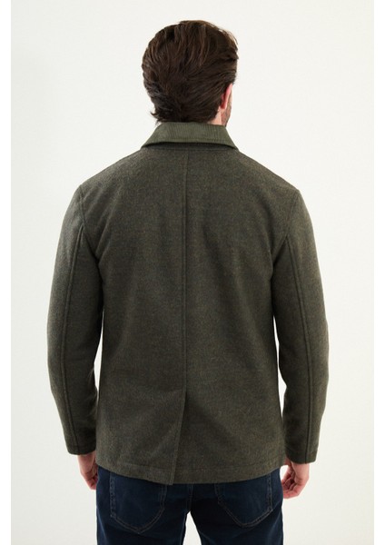 Kırçıllı Slim Fit Kadife Yaka Torba Cepli Erkek Trenchcoat indirimleri