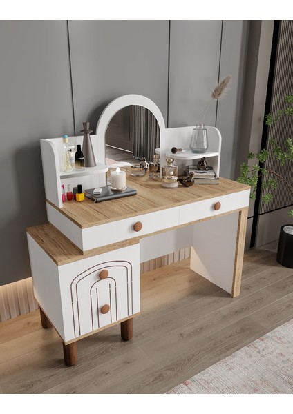 Hilal 4 Çekmeceli Makyaj Masası Tamamı Mdf