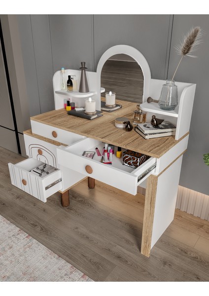 Hilal 4 Çekmeceli Makyaj Masası Tamamı Mdf fiyatları