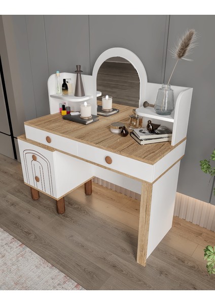 Hilal 4 Çekmeceli Makyaj Masası Tamamı Mdf indirimleri