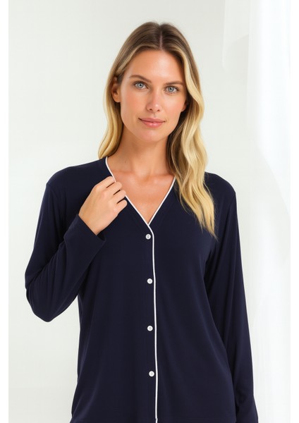 Kadın Bambu Kumaş Pijama Takımı – Büyük Beden Seçenekli, Rahat Kalıp, Şık ve Konforlu fiyatları