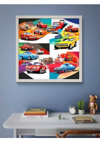 Çılgın Arabalar Serisi LED Tablo – 60X60 cm | Sıva Üstü Montajlı, Tak-Çalıştır Sistem fırsatları