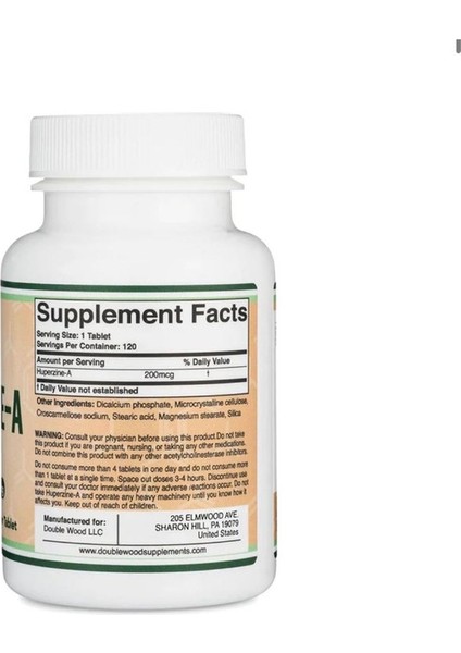 Huperzine A 200 Mcg 120 Tablet. Usa Version fiyatları