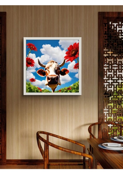 Bulutlar ve Inek Restoran LED Tablo – 60X60 cm | Sıva Üstü Montajlı, Tak-Çalıştır Sistem, Arapuarlı fiyatları