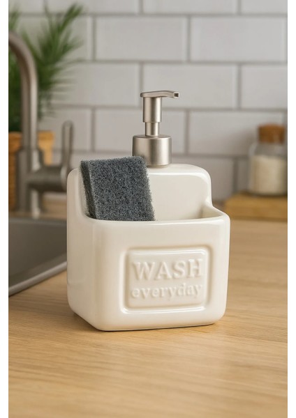 Şık ve Pratik Seramik Süngerlikli Sıvı Sabunluk/deterjanlık, 500 ml modelleri