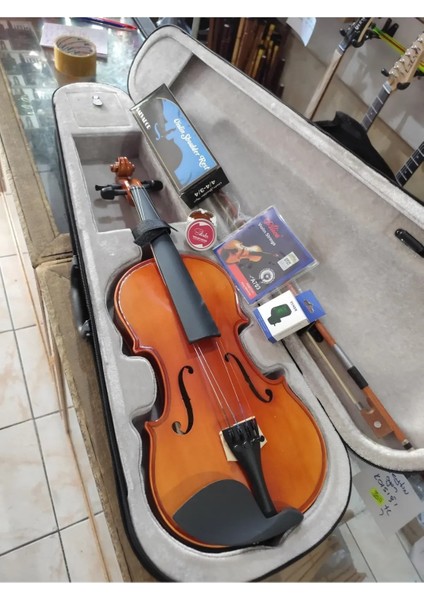 SV140 Tam Boy 4/4 Keman Full Set (Keman Yastığı, Reçine, Yedek Tel ve Akort Cihazı)