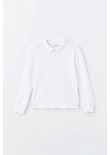 Unisex Uzun Kollu Polo Yaka Pamuklu Okul Tshirt - 2309 modelleri