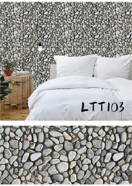 Çakıl Taşı Desenli Yapışkanlı Kaplama Kağıdı Büyük Boy 3 Metre