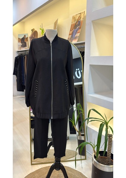 6030 Cep Taş Işlemeli Kap - Siyah