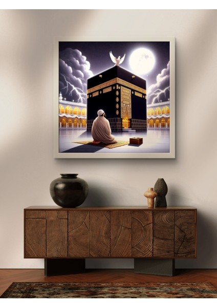 Kâbe-I Şerif, Kâbe-I Muazzama LED Tablo – 60X60 cm | Sıva Üstü Montajlı, Tak-Çalıştır Sistem, fiyatları