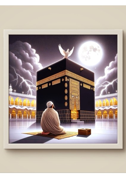 Kâbe-I Şerif, Kâbe-I Muazzama LED Tablo – 60X60 cm | Sıva Üstü Montajlı, Tak-Çalıştır Sistem, indirimleri